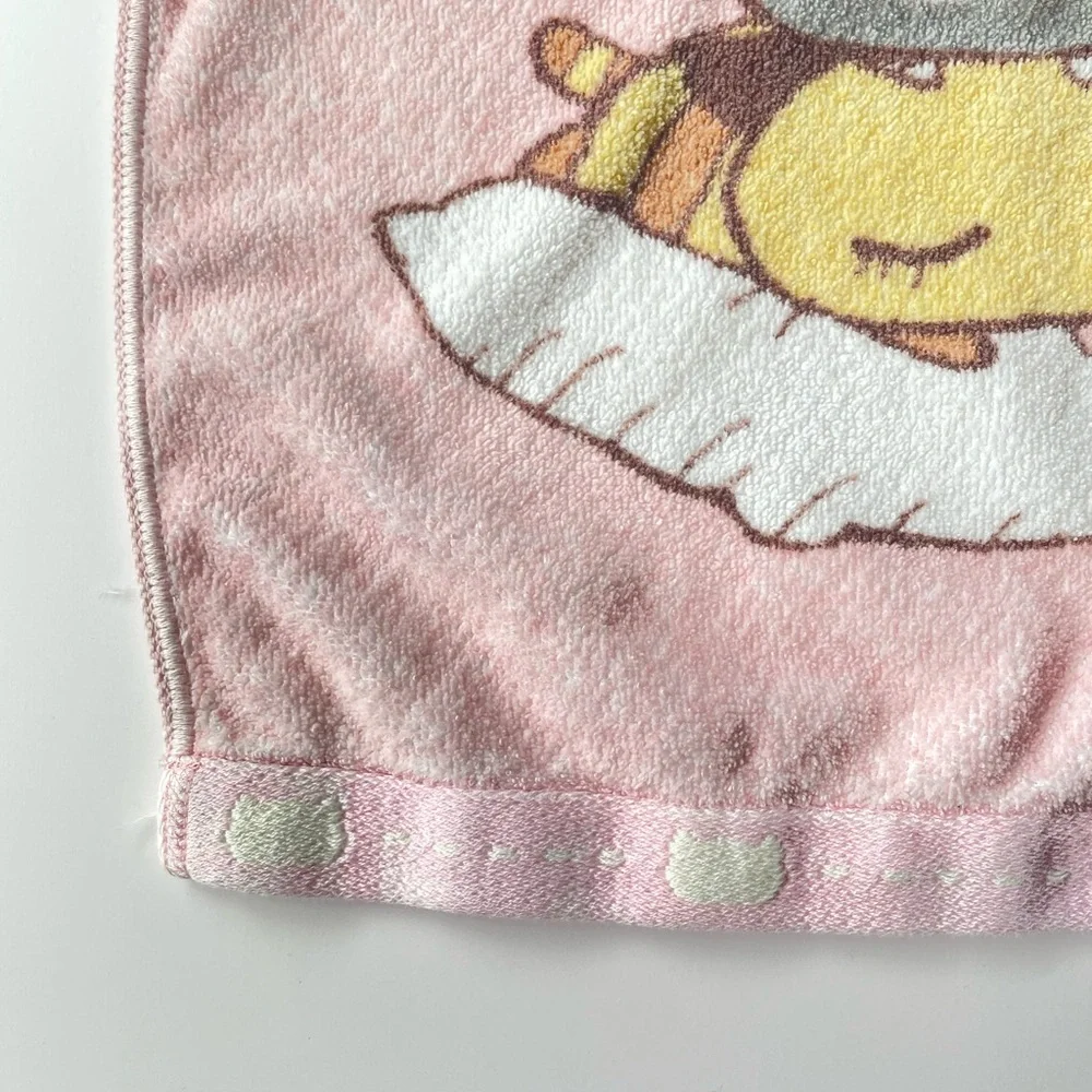 Sanrio Nyago Wash cloth Cute Pink Cat and Bird